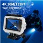 Imperméable Camera Sport 30M WiFi Caméra d'action Grand Angle de 170°USB Rechargeable