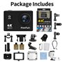 Poxfun Caméra Sport 4K, Imperméable Camera Sport 30M WiFi Caméra d'action Grand Angle de 170°USB Rechargeable, 2x1050mAh Batteri