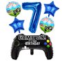Liitata Jeu vidéo 7ème anniversaire décoration garçon anniversaire fête chiffre 7 ballons en aluminium bleu grand contrôleur jeu