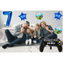 Liitata Jeu vidéo 7ème anniversaire décoration garçon anniversaire fête chiffre 7 ballons en aluminium bleu grand contrôleur jeu