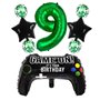 Liitata Jeu vidéo 9ème anniversaire décoration garçon anniversaire fête chiffre 9 ballons en aluminium vert grand contrôleur de