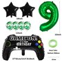Liitata Jeu vidéo 9ème anniversaire décoration garçon anniversaire fête chiffre 9 ballons en aluminium vert grand contrôleur de