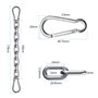 1mx3mm Chainette INOX avec 2 Mousquetons pour Chaise Suspendue