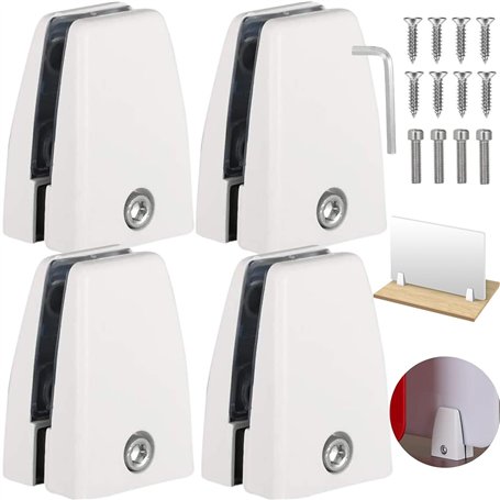 4 Pièces Clips Verre en Alliage Zinc