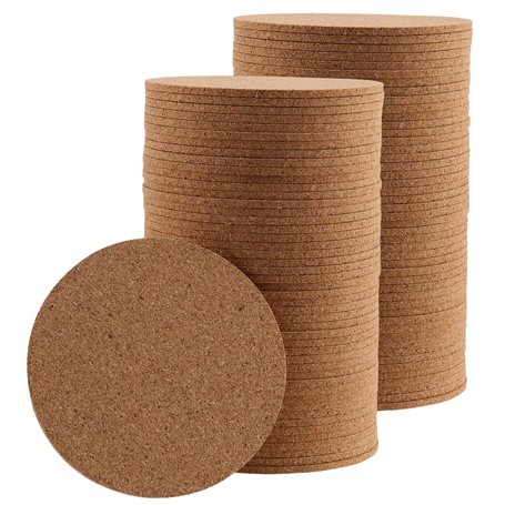 MUNGHOK Lot de 50 Dessous de Verre en Liège de 10 cm - 3 mm d'épaisseur - Dessous de Verre Liege Rond - pour Maison