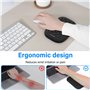 2 Pièces Repose-Poignet et Coudière Ergonomique avec Mousse à Mémoire de Forme et Base Antidérapante, Repose coude Bureau pour B