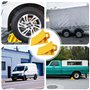 Leikurvo Lot de 2 cales de roue avec poignée - 190 x 110 x 110 mm - En plastique - Pour voiture, caravane, camping-car - Jaune