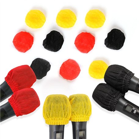Lot de 100 couvertures de micro hygiéniques jetables non tissées antibactériennes pour la plupart des microphones portables