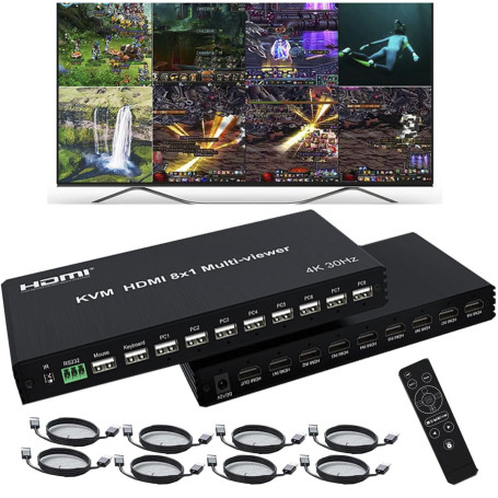 Commutateur HDMI 4K 8 en 1 Avec KVM