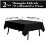 2 Pièces Nappe Noire rectangulaire, Nappe Noire Tissu Décoratif Nappe Noire Polyester Tissu de Table rectangulaire Housses de Ta