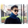 E-Soul Tuyau de cou d'hiver pour homme - Cache-cou pour homme - Écharpe en polaire - Masque de guêtres - Coupe-vent, Bleu et bla