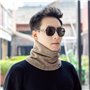 E-Soul Tuyau de cou d'hiver pour homme - Cache-cou pour homme - Écharpe en polaire - Masque de guêtres - Coupe-vent, noir et kak