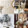 Druuzyl 6 Bougeoirs Dorés Vintage 33/29/23cm - Chandelier Conique pour Mariage & Dîners Romantiques - Lot de 6 Pièces en Métal D