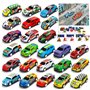 MUXIWOM Voiture Enfant 24 Pièces Petites Voitures Jouets en Métal avec Barrage Routier & Tapis de Jeu 6