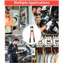 Pince à sertir 6/10/16/25/35/50 mm² - Grande pince à sertir 10-1/0 AWG - 8 tailles - 60 bornes à anneaux en cuivre + 60 gaines t