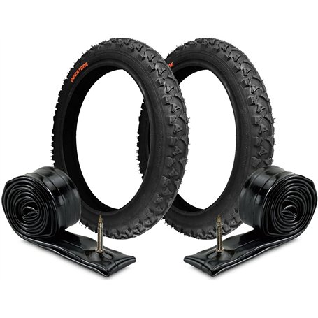 2 COUVERTONS Deestone 14 X 1.75 (47-254) +2 CHAMBRES | PNEUS NOIR POUR MOUNTAIN VÉLO POUR ENFANTS