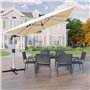 Devoko Parasol Déporté 300x400x260cm Carré, Canopée Monocouche Parasol de Jardin Extérieur en Aluminium Inclinable Toile Protect