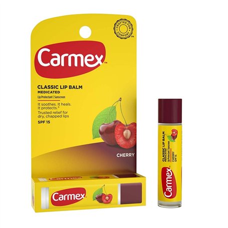 Carmex Cherry Flavor Moisturizing Lip Balm Stick SPF 15 by Carma Laboratories