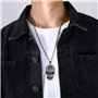 JKJF Collier Pendentif Tête de Mort en Acier inoxydable Chaîne Crâne Gothique Hip Hop Punk Rock Collier pour Homme - Argent