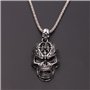 JKJF Collier Pendentif Tête de Mort en Acier inoxydable Chaîne Crâne Gothique Hip Hop Punk Rock Collier pour Homme - Argent