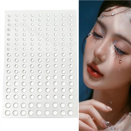 Lot de 2 feuilles de gouttes d'eau transparentes autocollantes rondes en résine en forme de goutte d'eau pour bricolage