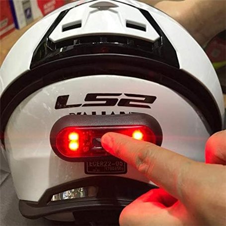 Riloer Casque de Moto Veilleuse Bande de Cyclisme Signal de sécurité Voyant d'avertissement Universel Casque de Moto Feu arrière