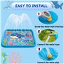 Edmirfun Requins Tapis de Jet d'eau pour Jouets Enfants,170cm Tapis De Pulvérisation D'éclaboussure d'eau Splash Sprinkle Play M