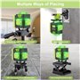 Niveau Laser 4 x 360°, 16 Lignes Vert Laser Chantier Professionnel pour la Construction et l'Accrochage de Photos, Autonivelleme