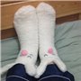 Cisixin Chaussettes Antidérapantes, Chaussettes de Dessin Animé Mignon en Lapin, Epaissi Chaud Chaussettes pour Femme