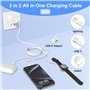3 en 2 Cable pour Chargeur Apple Watch, 2M Chargeur Montre Apple Watch Chargeur iPhone et Apple Watch Charger Magnétique Chargeu