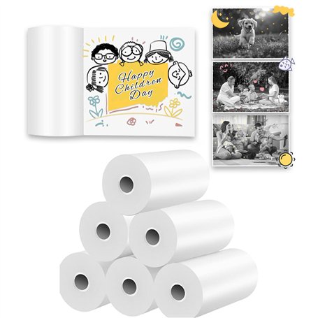6 Rouleaux de Papier Thermique Pour ZUEOKAI Papier d'impression Thermique Pour la Plupart des Appareils Photo Instantanés pour E
