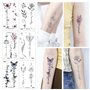 Rosymormor 16 Feuilles Tatouages Éphémères Branche de Fleur Femmes Filles, Faux Tatouages Papillon Noirs Imperméables pour Corps