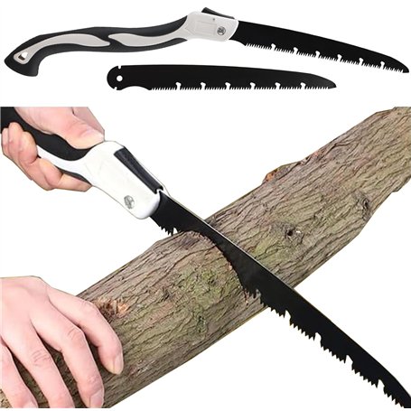 210mm Coupe Branche Telescopique Avec lame de rechange Scie à Main Pliante D'extéRieur Avec Verrouillage de SéCurité Scie à Méta