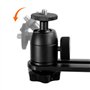 QWORK® Support de projecteur en forme de L peu encombrant avec filetage universel 1/4 - Pivotant à 360° - Hauteur réglable de 65