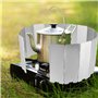 QWORK® Pare-Vent Pliable de 16 Plaques, Pare-Vent en Aluminium pour Rechaud de Camping, Rechaud Gaz, Cuisinière Extérieur