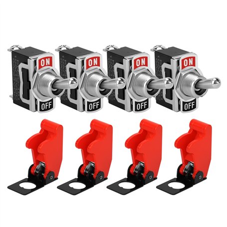 QWORK® Pack de 4 Interrupteur à Bascule avec Capuchons étanches