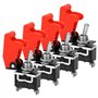 QWORK® Pack de 4 Interrupteur à Bascule avec Capuchons étanches, 10A/12VDC, 6A/24VDC, Interrupteur SPST 2 Broches 2 Positions ON