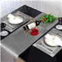 ISIYINER Chemin de Table et Sets de Table Antidérapants Lavables en PVC Résistant à la Chaleur Table Mat Lot de 4 avec Table Run