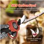 Sécateur électrique - Sécateur électrique professionnel 40 mm avec 2 batteries 21 V/2000 mAh - Sécateur sans fil pour jardinage,