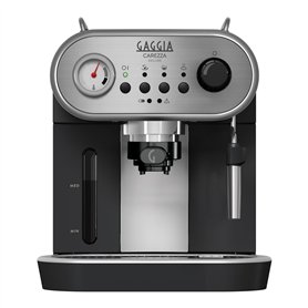 Gaggia Cafetière à main Carezza Deluxe RI8525/01 pour café moulu et dosettes, 230 V, 50 Hz, 1900 W, gris/noir Gaggia Cafetière à main Carezza Deluxe RI8525/01 pour café moulu et dosettes