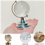 Mini globe terrestre rond ornement carte du monde (diamètre de la boule 8,5 cm) Presse-papier en cristal transparent pour bureau
