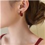 XFSRG Boucles d'Oreilles Femme Acier Inoxydable Plaqué Or Rouge Créoles Pendantes Fantaisie Bijoux Mode Cadeau