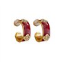 XFSRG Boucles d'Oreilles Femme Plaqué Or Rouge Fleur Fantaisie Créoles Pendantes Bijoux Pour Toutes Occasions