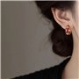 XFSRG Boucles d'Oreilles Femme Plaqué Or Rouge Fleur Fantaisie Créoles Pendantes Bijoux Pour Toutes Occasions