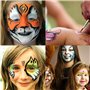 Palette de Maquillage pour Enfants, Vegena 18 Couleurs Kit de Peinture Corporelle pour le Visage et le Corps avec 2 Pinceaux et