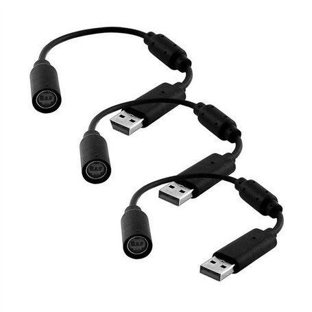MEIZHEN Lot de 3 câbles de rechange USB pour manette de jeu Xbox 360 PC filaire Rock Band et Guitar Hero - Noir