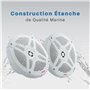 5 cm Paire - Système Audio Stéréo Double 2 Voies IP-X4 Étanche et Résistant aux Intempéries pour Ex