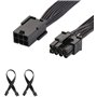J&D 2-Pack PCIe 6 Pin vers PCIe 8 Pin Câble Adaptateur de d'alimentation
