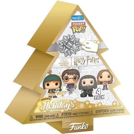 Funko Pocket Pop! HP - Harry Potter - Tree Holiday Box 8pc - Porte-clés - Mini-Figurine en Vinyle à Collectionner Porte-clés Fan