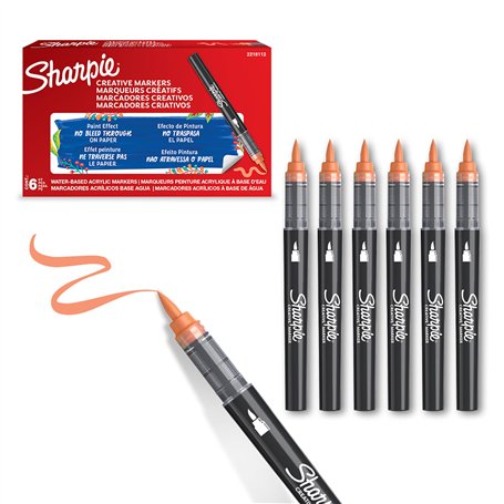 Sharpie Marqueurs Créatifs feutres acrylique | Pointe pinceau | Feutres de coloriage adulte à base d’eau idéal pour coloriage my